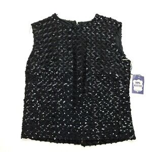 VintageSequin Black Top Union Made